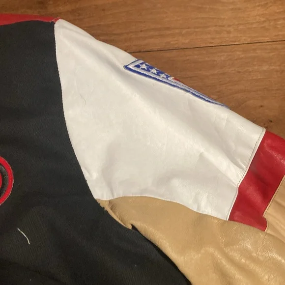 Jeff Hamilton San Francisco 49ers leather trim jacket XL - Picture 11 of 16